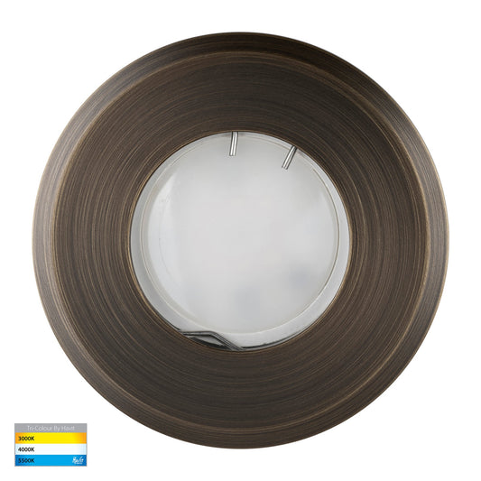Ollo Antique Brass TRI Colour LED Wall or Inground Light - HV19022T-AB