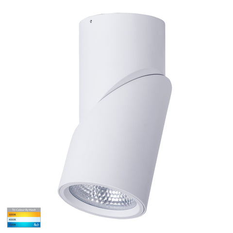 Nella White 24w Surface Mounted Rotatable LED Downlight - HV5825T-WHT-12V