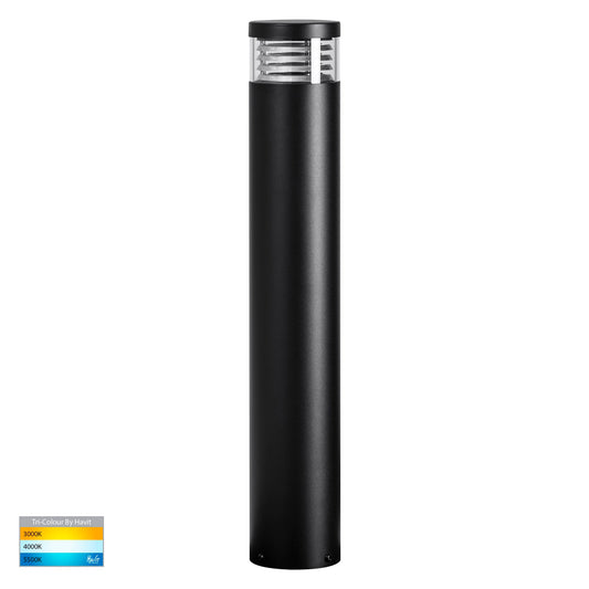Maxi 600 Black Louvred LED Bollard Light - HV1616T-BLK-240V
