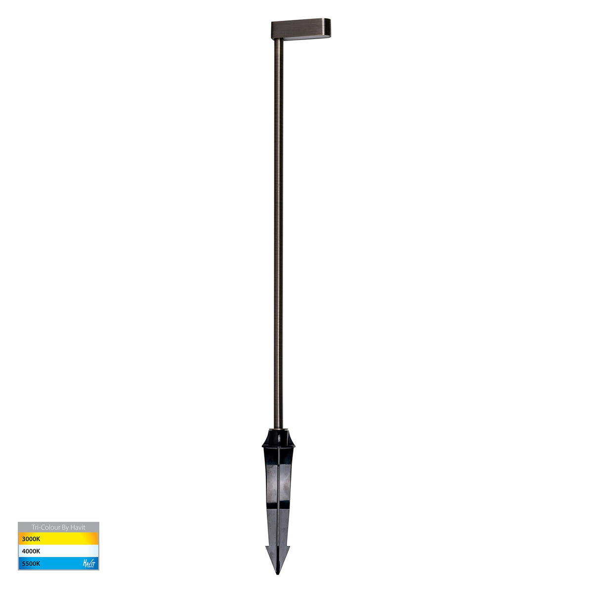 Lindri Antique Brass LED Bollard Spike Light - HV1516T-AB-24V
