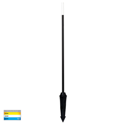 Drique Aluminium Black LED Bollard Spike Light - HV1514T-BLK-24V