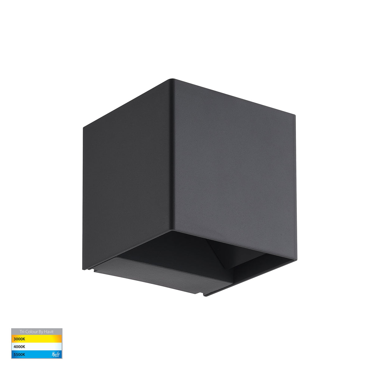 Celes Polycarbonate Black Square Up & Down Wall Light - HV3611T-BLK