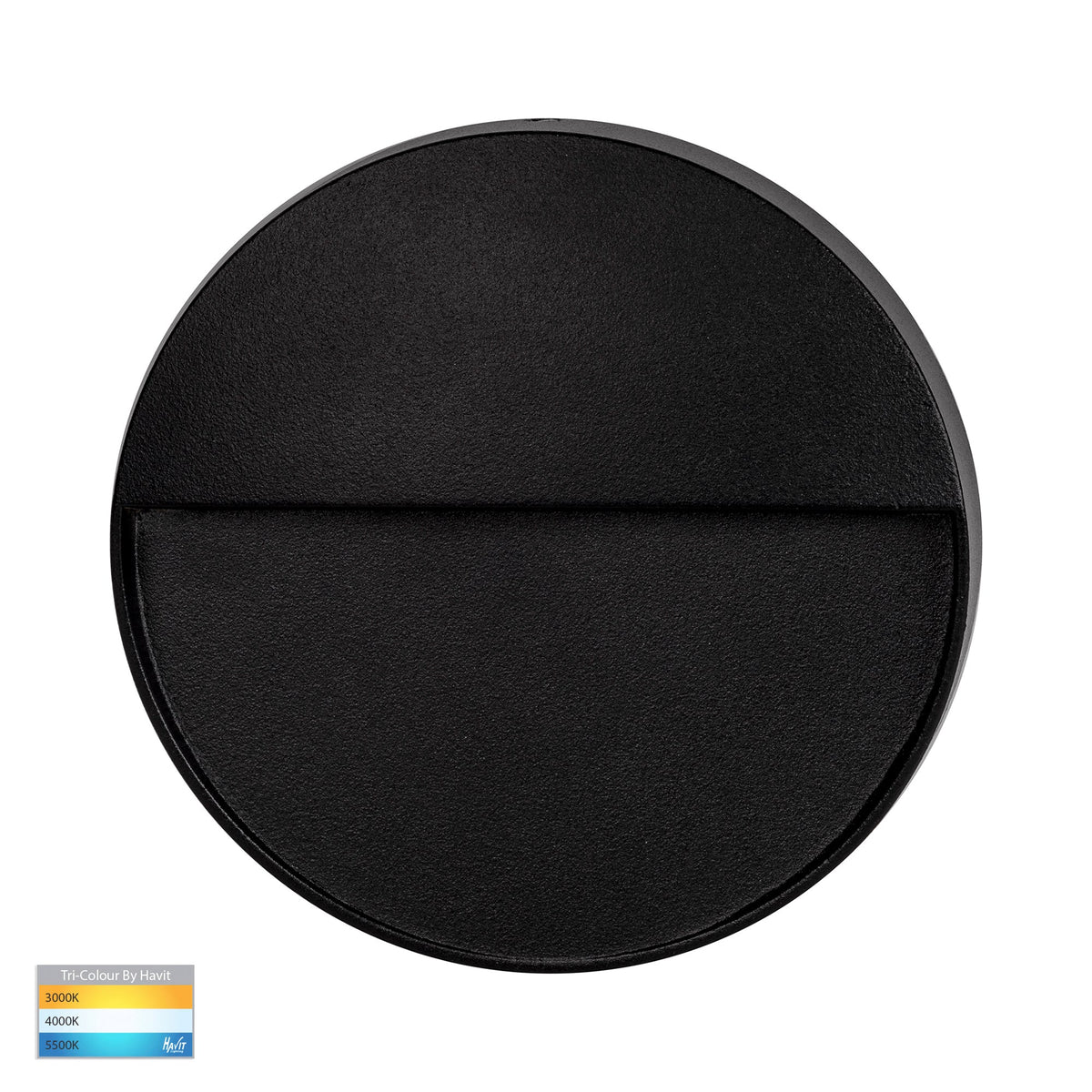 Fino Black Round LED Outdoor Step Light - HV3269T-BLK-12V-RND