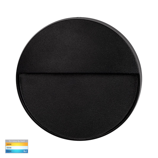Fino Black Round LED Outdoor Step Light - HV3269T-BLK-12V-RND