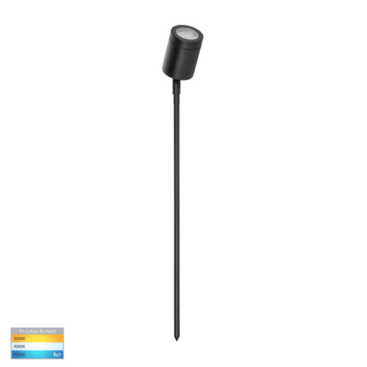 Pointe 316 Stainless Steel Black TRI Colour LED Garden Spike Light - HV1401T-BLK