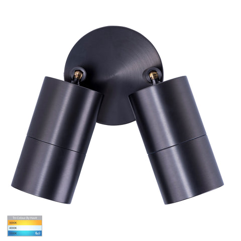 Tivah Solid Brass Graphite Coloured TRI Colour Double Adjustable Wall Pillar Lights - HV1377GU10T
