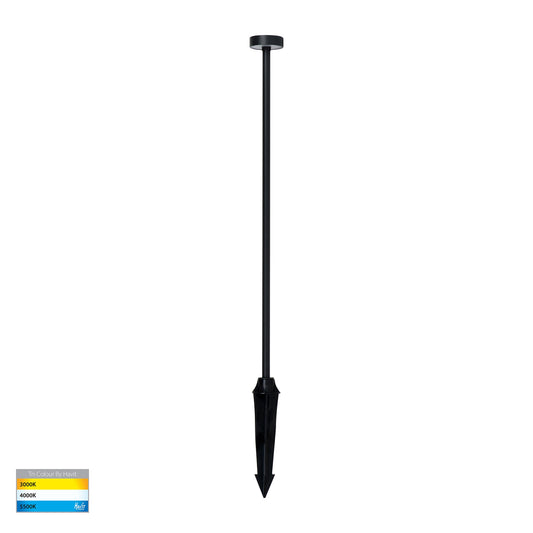 Vertex Aluminium Black LED Bollard Spike Light - HV1511T-BLK-24V