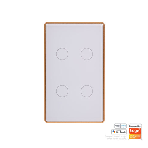 Wifi 4 Gang White with Gold Trim Wall Switch - HV9120-4