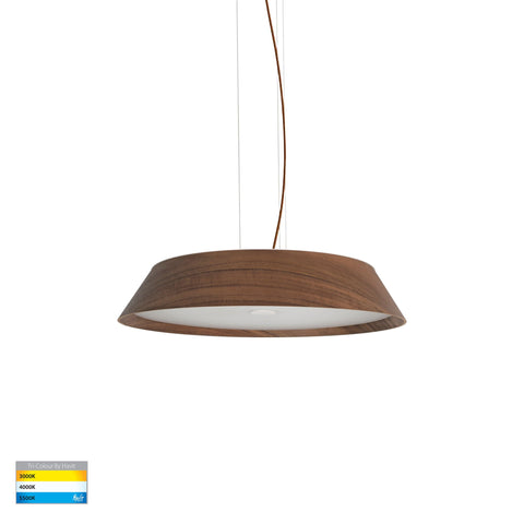 Noyer 420mm Walnut Timber LED Pendant - HV5872T-PDT