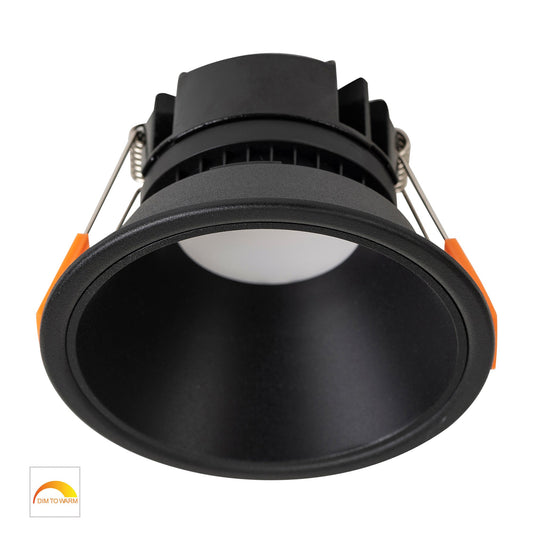 Gleam Black with Black Insert Fixed Dim to Warm LED Downlight - HV5528D2W-BB