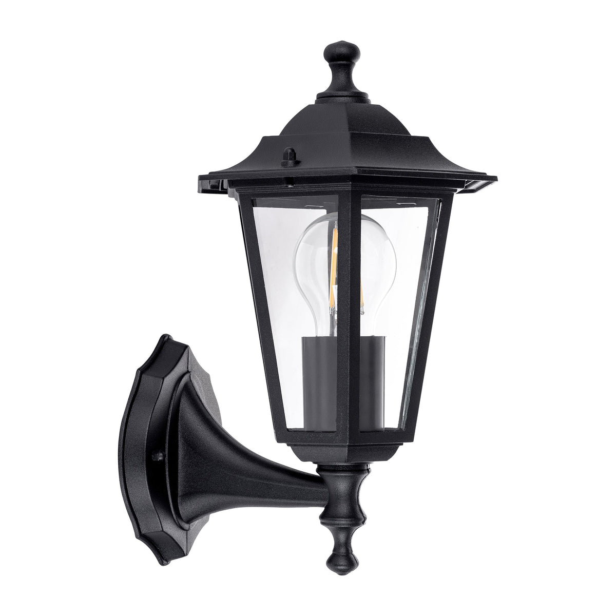 Fibra Aluminium Black 6 Panel Coach Wall Light - HV3552W-BLK