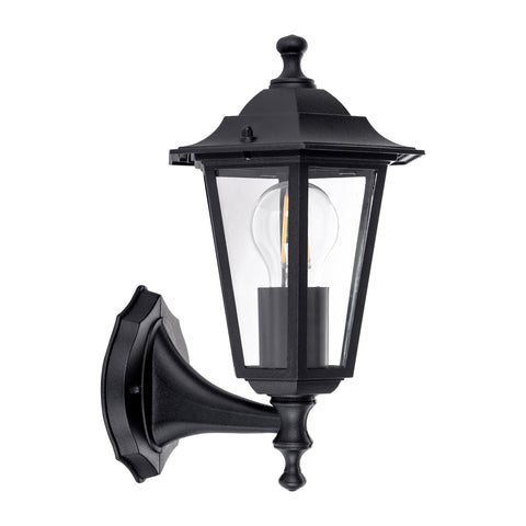 Fibra Aluminium Black 6 Panel Coach Wall Light - HV3552W-BLK