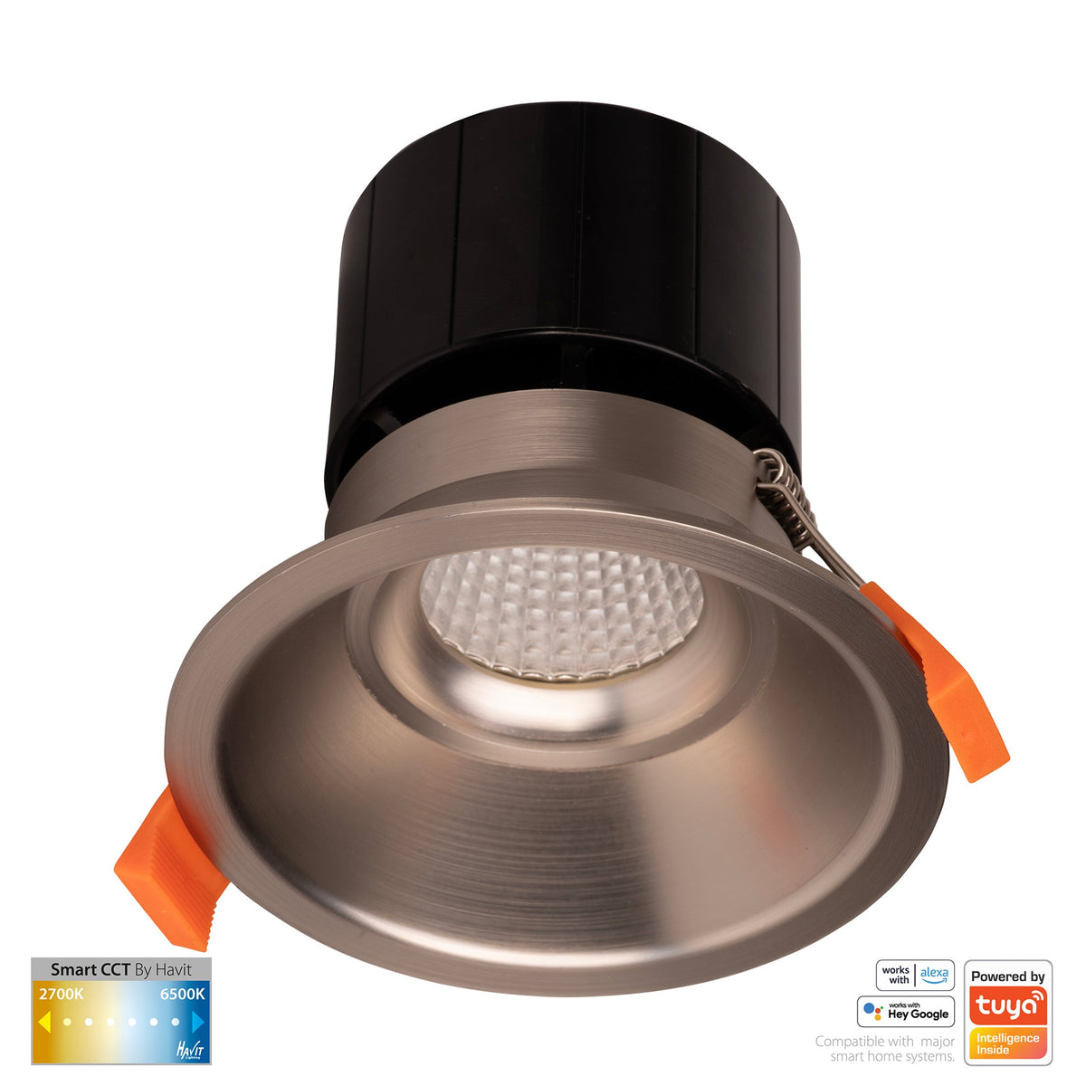 Prime Nickel Coloured Fixed Deep CCT WIFI LED Downlight - HV5514CCT-NK