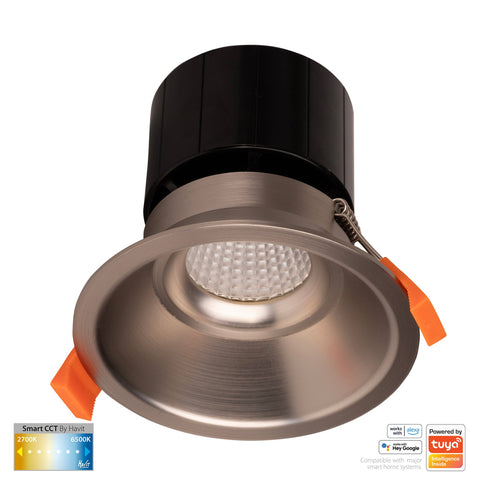 Prime Nickel Coloured Fixed Deep CCT WIFI LED Downlight - HV5514CCT-NK
