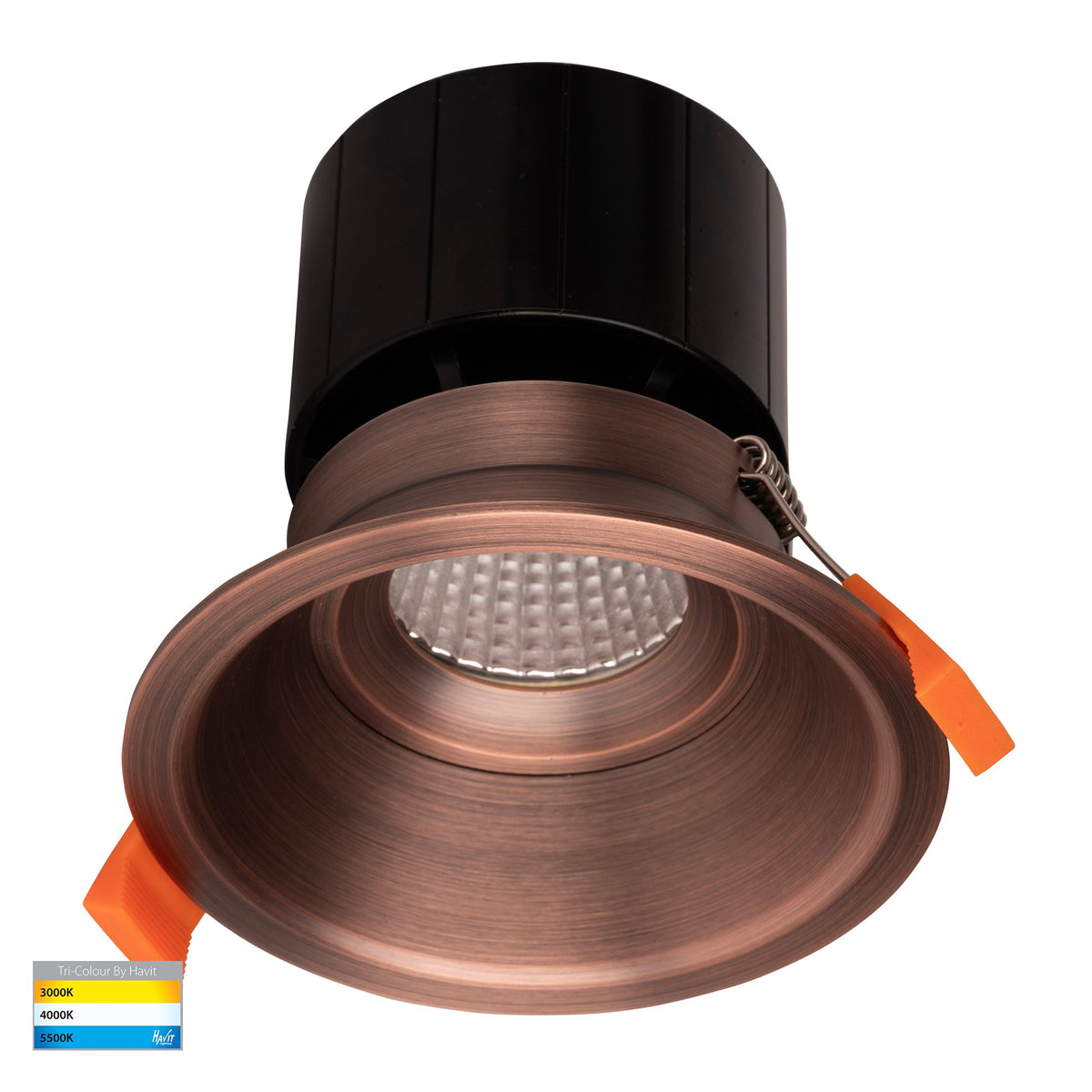 Prime Antique Brass Fixed Deep LED Downlight - HV5514T-AB