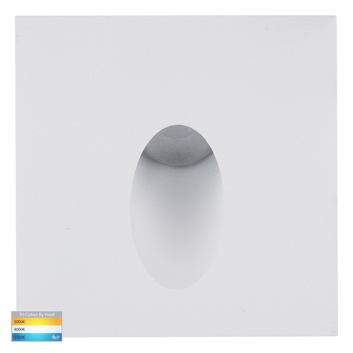 Reces White Square TRI Colour Recessed LED Step Light - HV3215T-WHT-12V