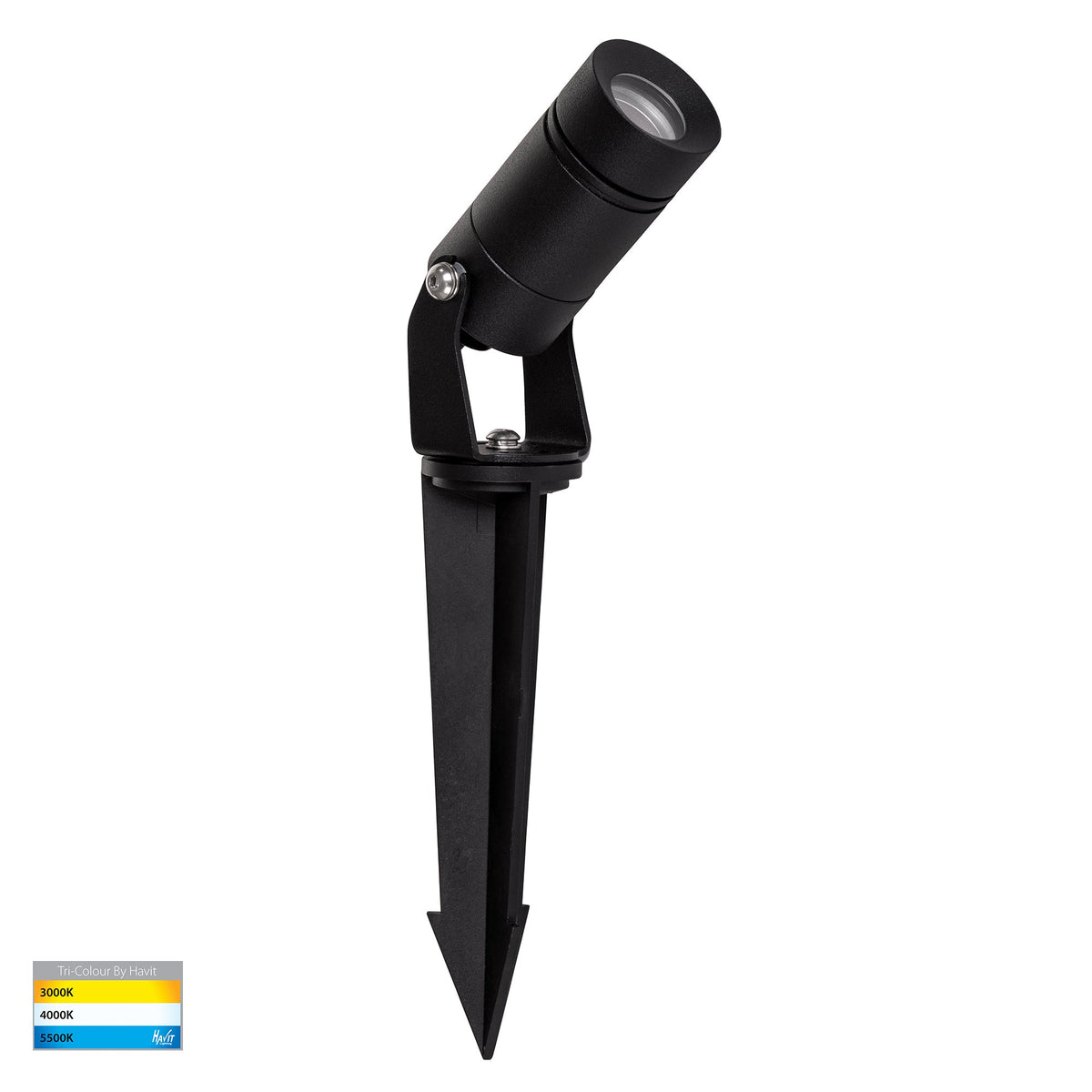 Lille Black TRI Colour LED Garden Spot Light - HV1442T-BLK