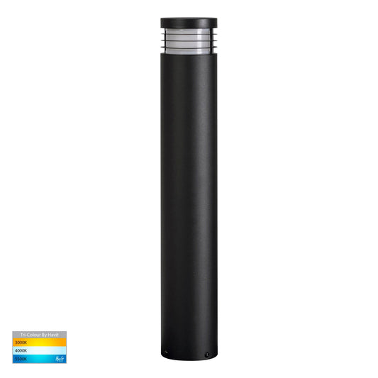 Maxi 600 Black TRI Colour LED Bollard Lights - HV1606T-BLK-12V