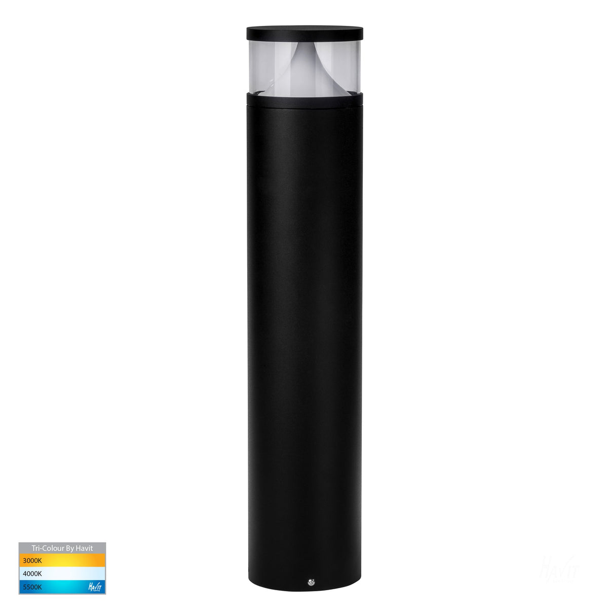 Divad 600mm Black LED Bollard Light - HV1628T-BLK-240V-RND