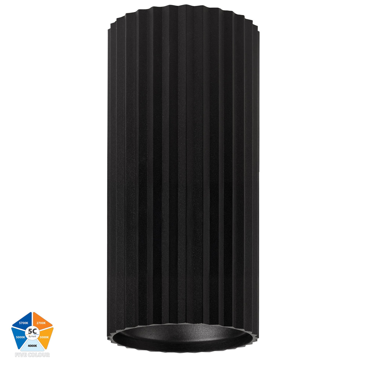 Nella Black 12w Surface Mounted LED Downlight - HV5852S-BLK-EXT