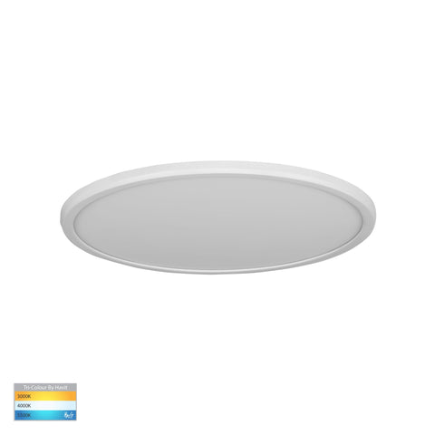 Slim White 24w LED Ceiling Mounted Oyster Light - HV5877T-WHT