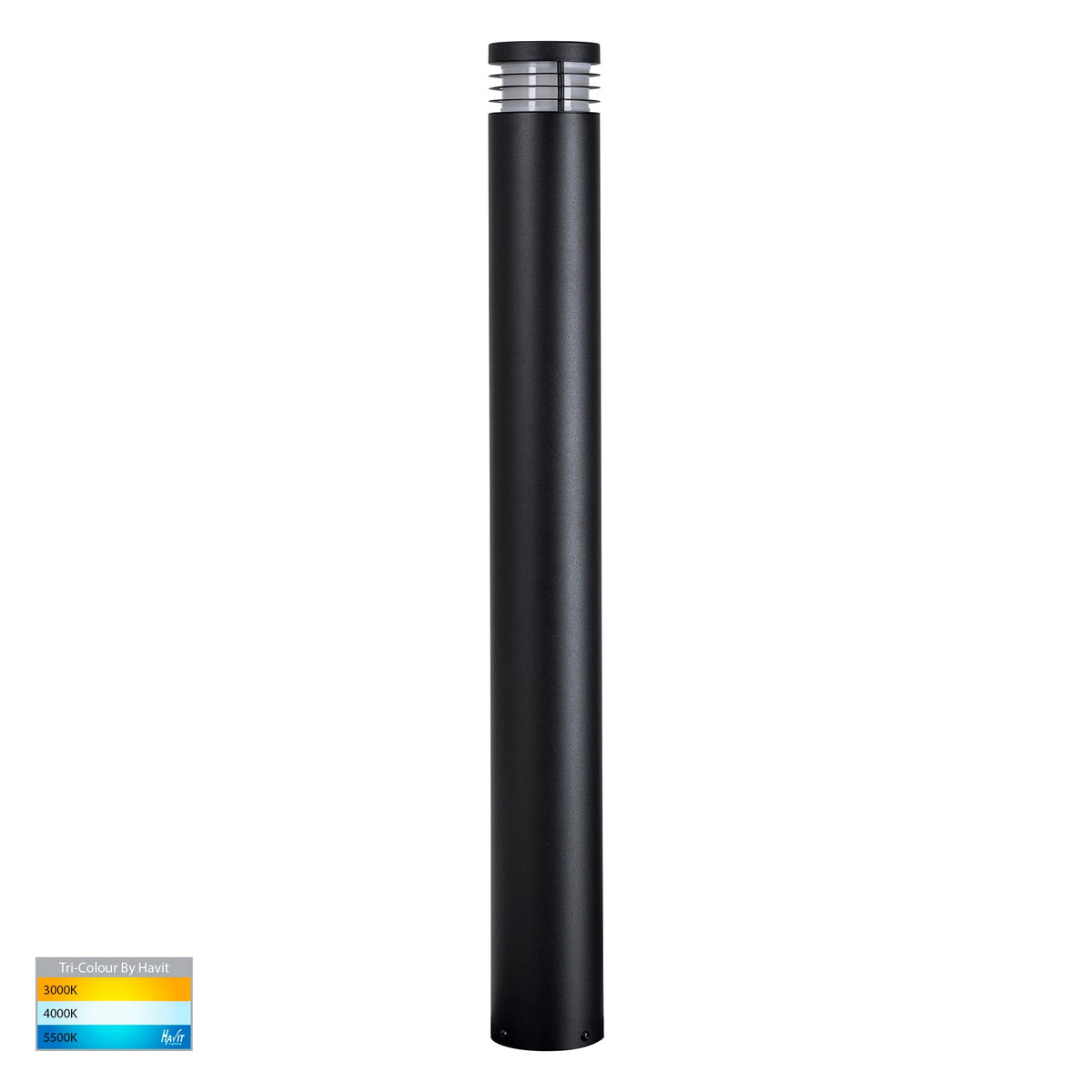 Maxi 900 Black TRI Colour LED Bollard Light - HV1608T-BLK-240V