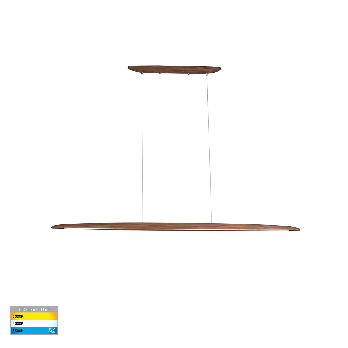 Noce Walnut Timber 1300mm Linear Pendant - HV6010T