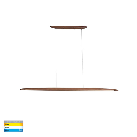 Noce Walnut Timber 1300mm Linear Pendant - HV6010T