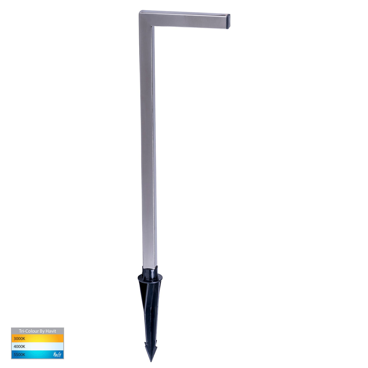 Nedia Square 7w Tri Colour 316 Stainless Steel Garden Spike Light - HV1459T-SS316