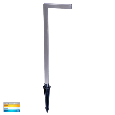 Nedia Square 7w Tri Colour 316 Stainless Steel Garden Spike Light - HV1459T-SS316