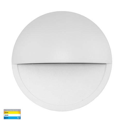 Veko White Step Lights with Eyelid - HV2929T-WHT-12V