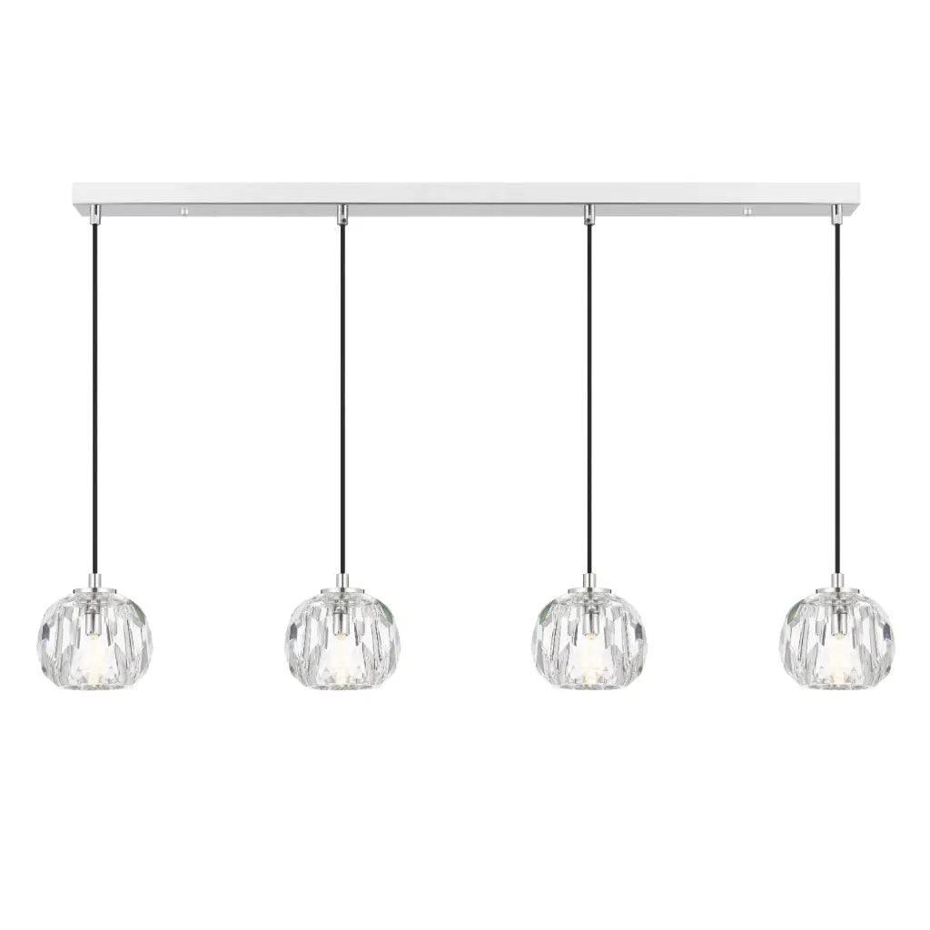 Telbix ZAHA 4 Light Bar Pendant Chrome with Cut Crystal