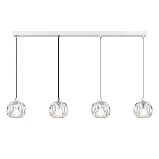 Telbix ZAHA 4 Light Bar Pendant Chrome with Cut Crystal