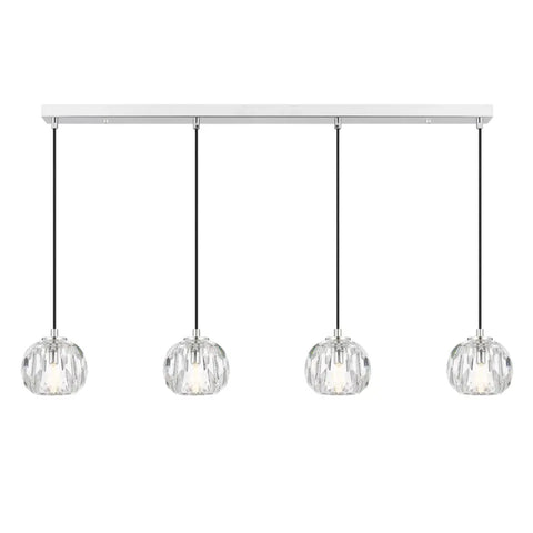Telbix ZAHA 4 Light Bar Pendant Chrome with Cut Crystal