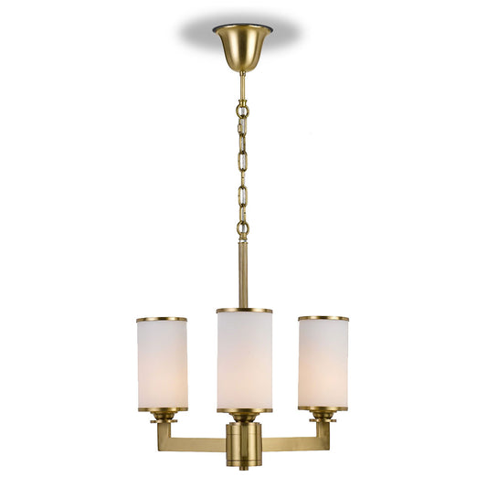 Telbix AHERN 3 Light Pendant Solid Brass with Opal Glass