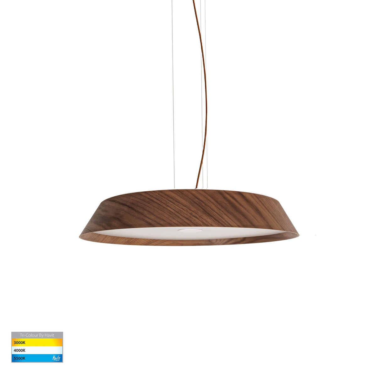 Noyer 510mm Walnut Timber LED Pendant - HV5873T-PDT