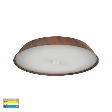 Noyer Walnut Timber 610mm Ceiling Mounted LED Oyster - HV5874T