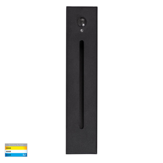Paso Black Recessed LED Step Light with Sensor - HV3106T-BLK-240V-PIR