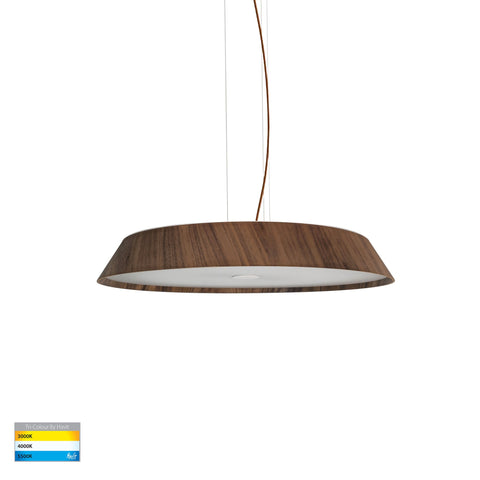 Noyer 610mm Walnut Timber LED Pendant - HV5874T-PDT