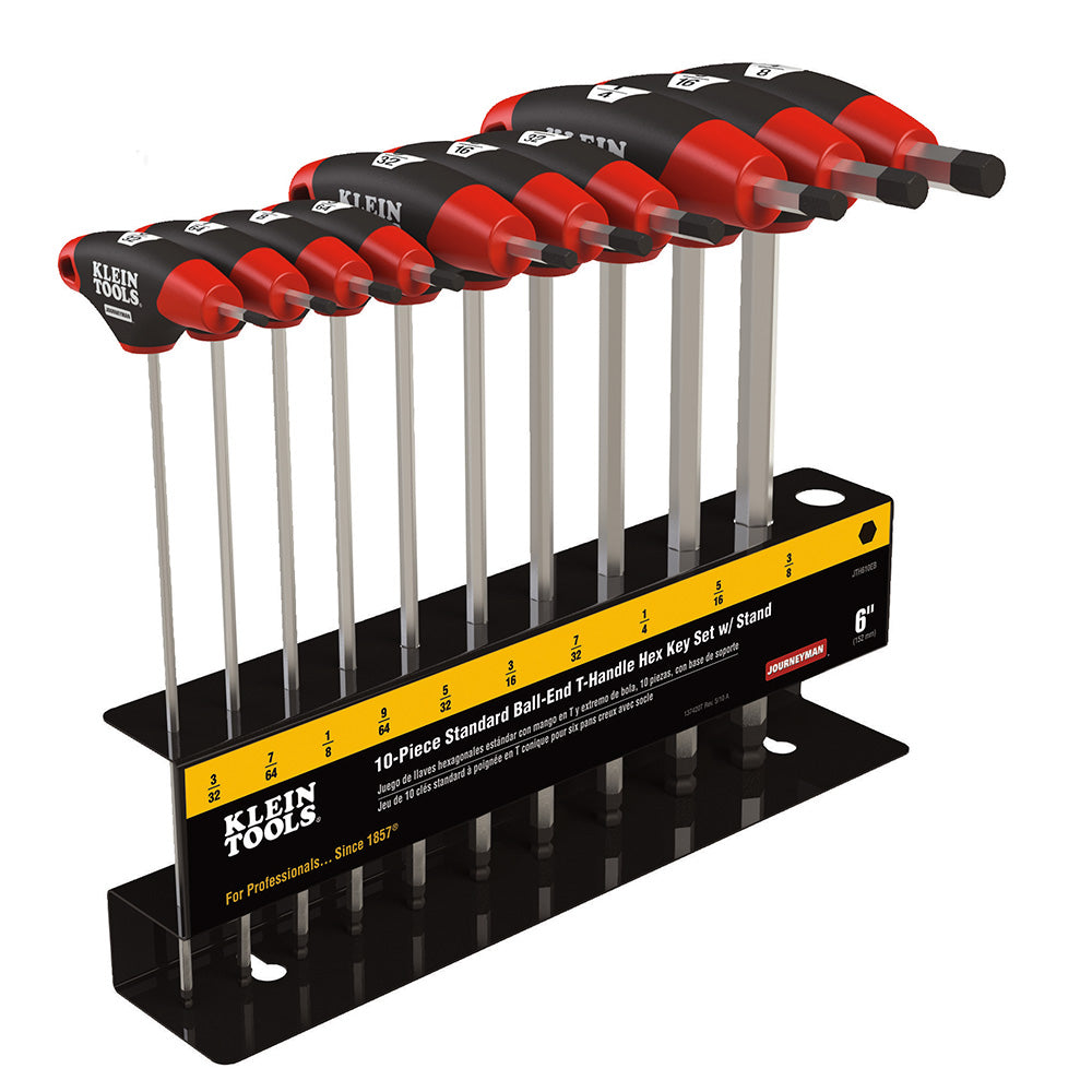 Klein Tools A-JTH610EB 10 Pc 6In Imperial Ball End T-Handle Setjourneyman - ARCK Electrical Wholesale Supplies