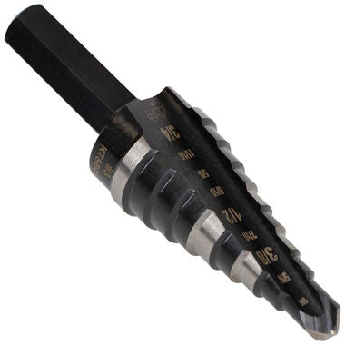 Klein Tools A-KTSB03 Step Bit 3/8" Hex Dbl Strght 1/4"-3/4" - ARCK Electrical Wholesale Supplies