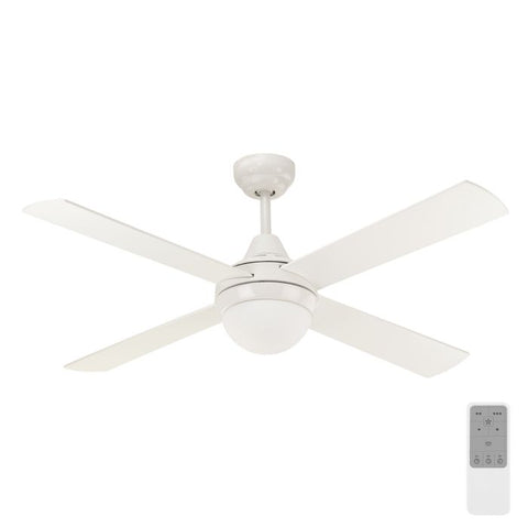 Lonsdale White Ceiling Fan with B22 Light & Remote - FC922124RWH