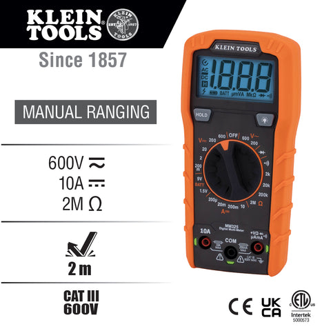 Digital Multimeter, Manual-Ranging, 600V - A-MM325