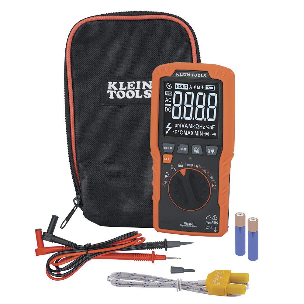 Slim Digital Multimeter, TRMS Auto-Ranging, 600V, Temp - A-MM450