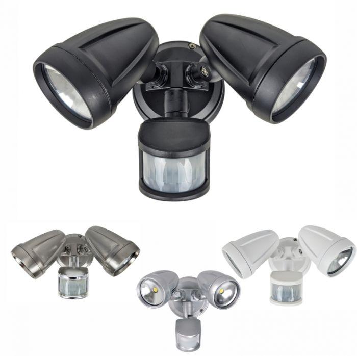 PHL Double Spotlight w/ Sensor (Black, White, Silver or Brushed Chrome) - AC4202/BLK/TC