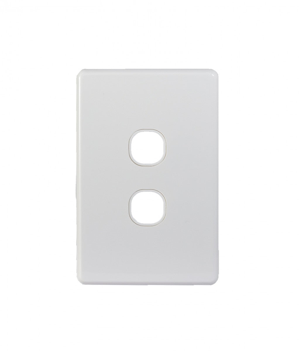 Trader Puma Switch Plate Only 2 Gang Vertical White- PUSWPV2GCO - ARCK Electrical Wholesale Supplies