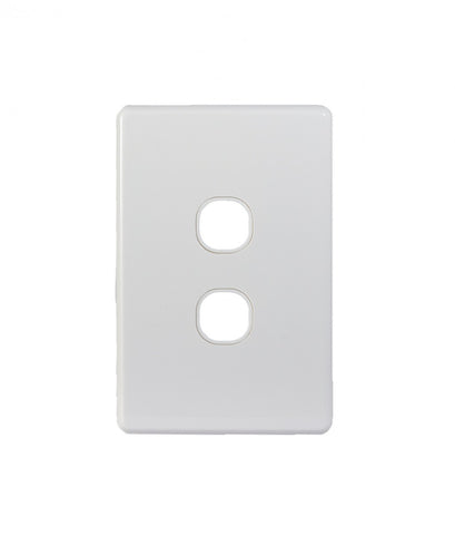 Trader Puma Switch Plate Only 2 Gang Vertical White- PUSWPV2GCO - ARCK Electrical Wholesale Supplies