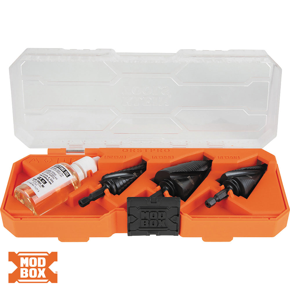 Klein Tools A-QRSTSPRO 3Pce Prem Elects Quick Rls Step Bit Kit - ARCK Electrical Wholesale Supplies
