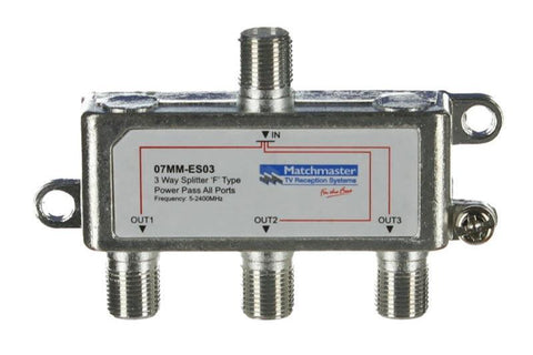 3 Way Splitter 'F' Type 5-2400MHz 07MM-ES03