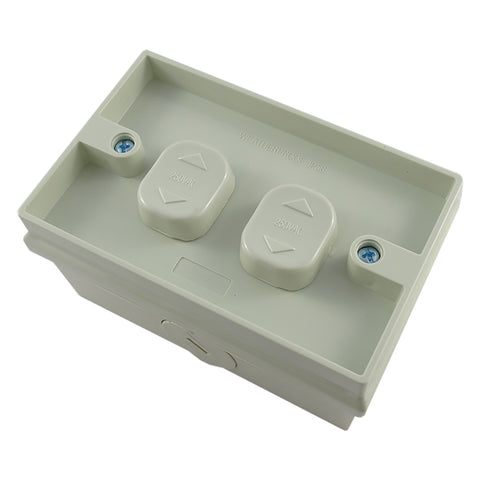 Double Weatherproof Surface Switch 2 Gang - WS102